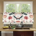thumbnail image 4 of Yayeee Kitchen Curtains Tier Set of 2 Light Filtering 57"x36" Over Sink Window Panels, Beige Christmas Candy Canes, 4 of 7