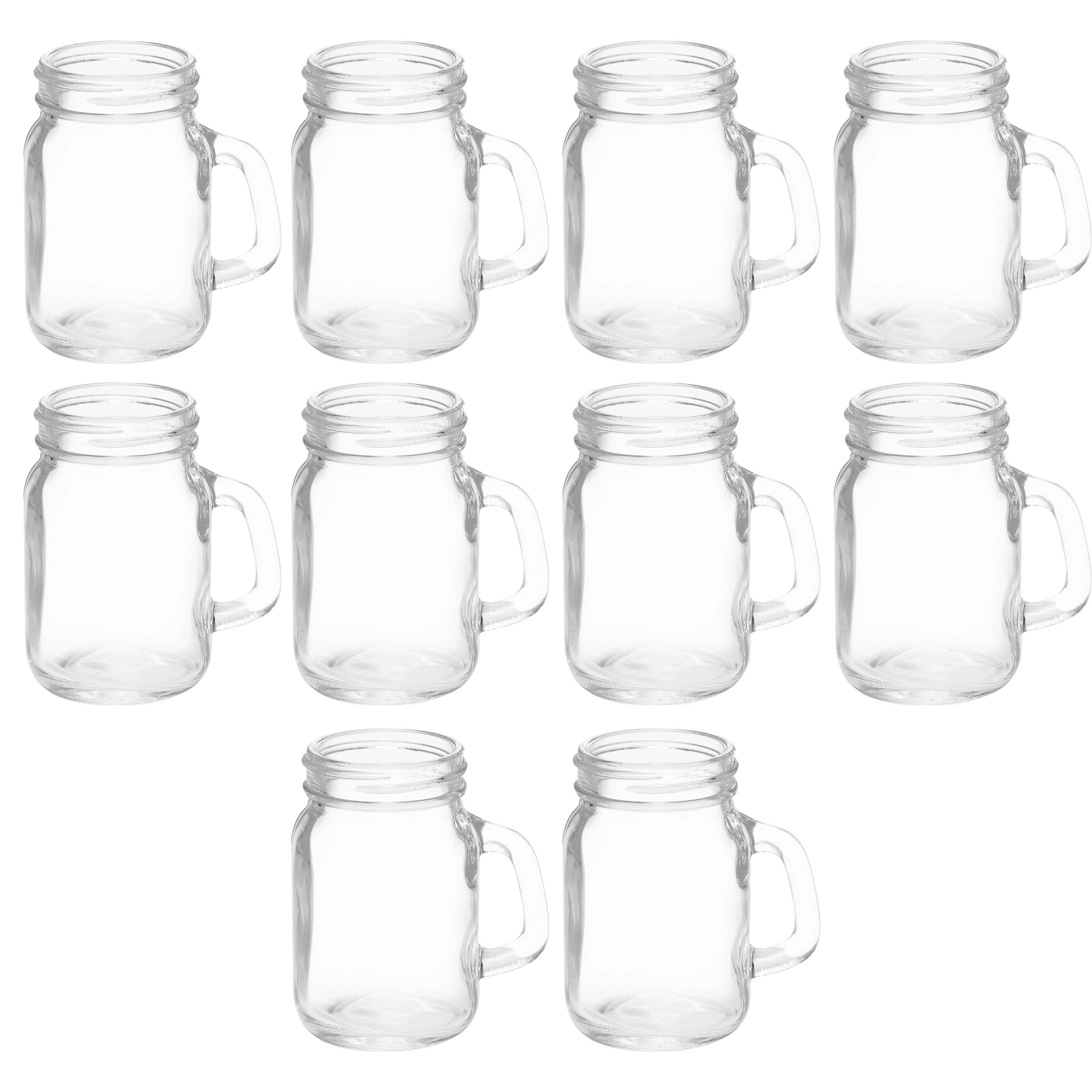Mason Jar with Handle Set 4.5 oz. Set of 10, Bulk Pack Sampler