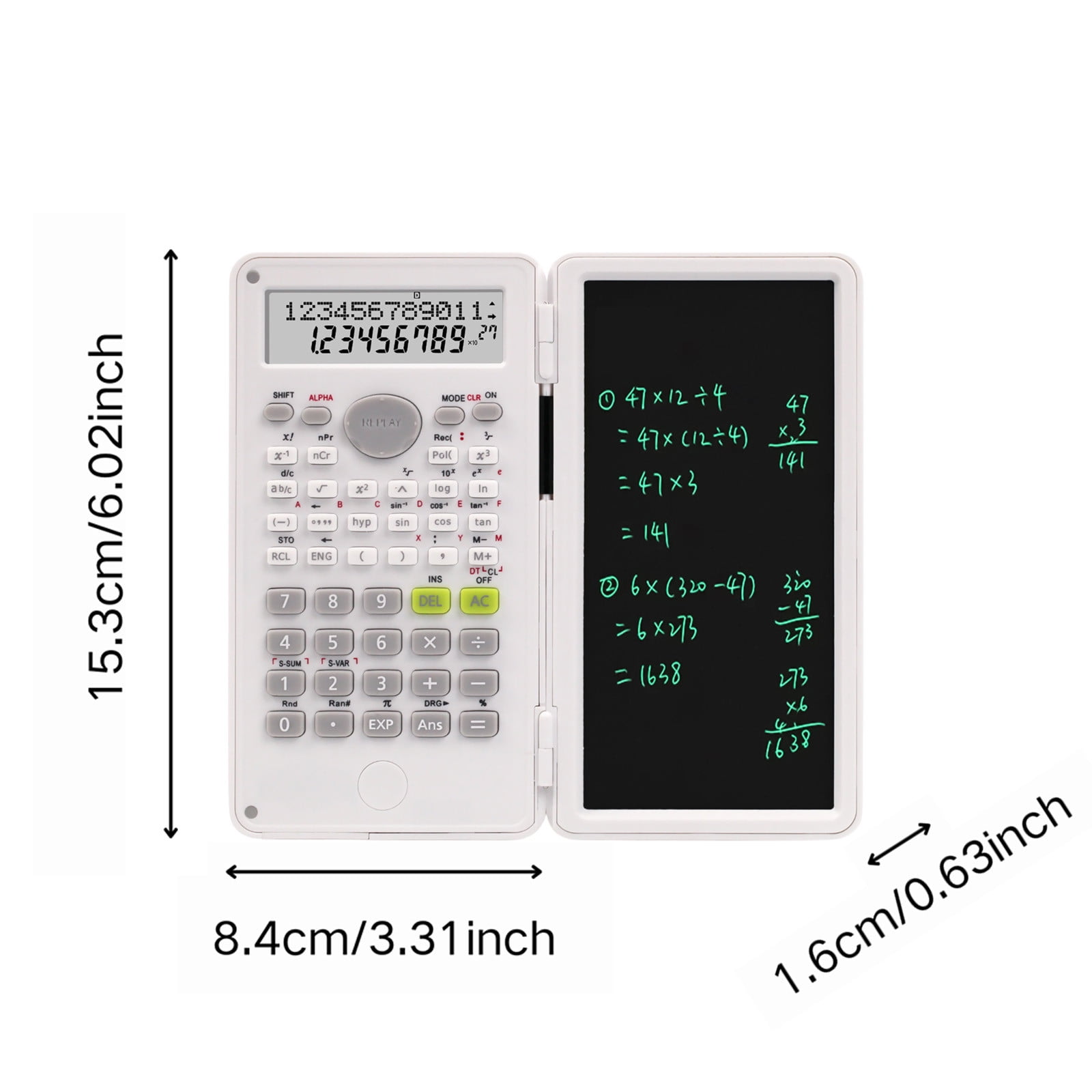 Lwlmwt Multifunctional Calculator with Stylus Pad Student-Specific Scientific Calculator Foldable and Portable Ideal for Students, Teachers, and Business Professionals