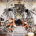 thumbnail image 2 of Araña gigante aterradora negra, telaraña gigante, accesorios de decoración de Halloween, Casa Encantada, vacaciones al aire libre, 150/200cm, 2 of 4