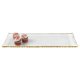 thumbnail image 1 of Fuente o bandeja para servir de 18 x 6.5 "de vidrio soplado rectangular con borde de hoja de oro decorada a mano Badash Crystal F3033, 1 of 1