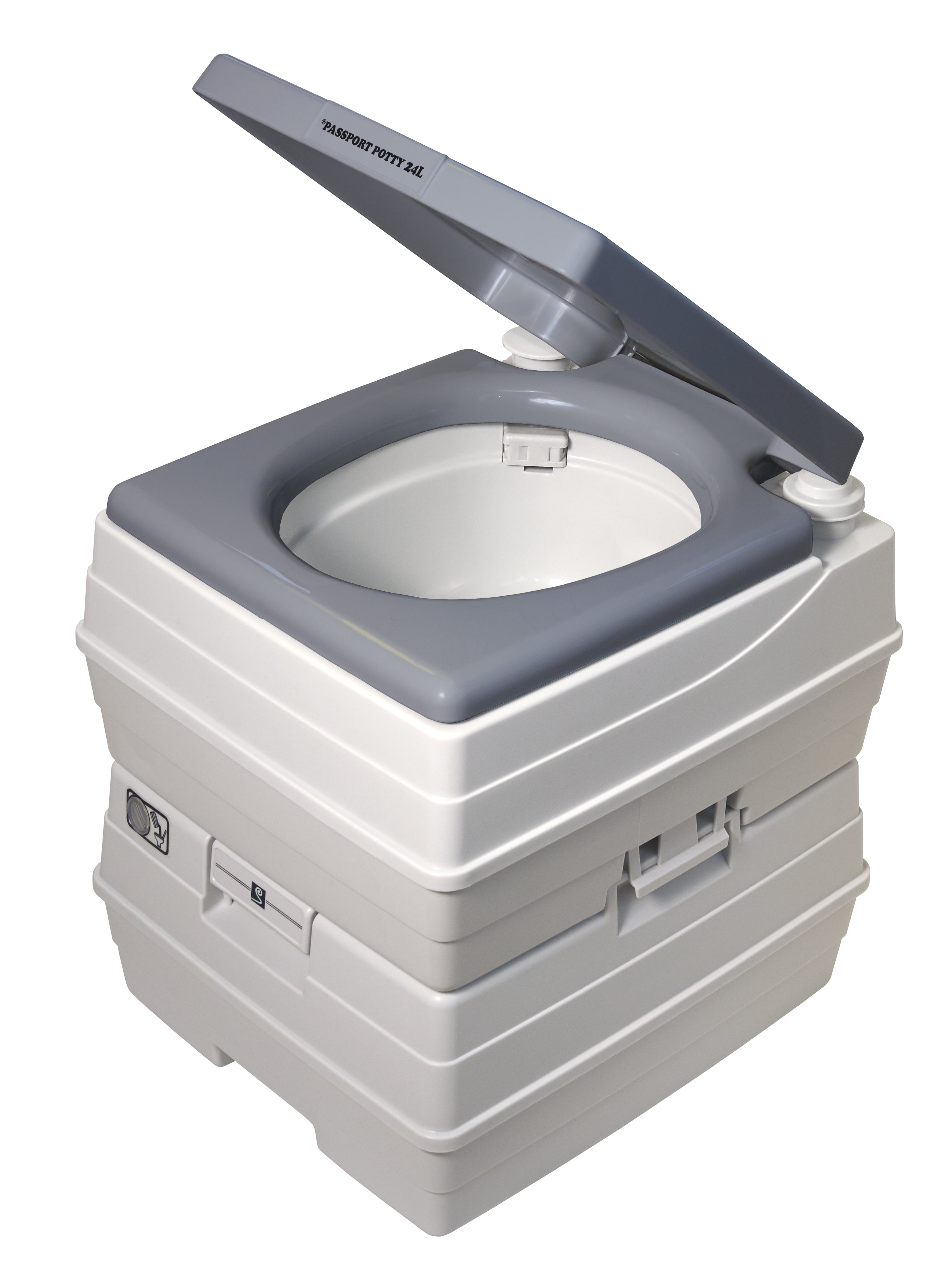 PASSPORT POTTY 8L 携帯トイレ ポータブルトイレ Dock Edge, Toilet, 8Litre, Grey, Space Saver with Level Indicator