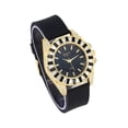 thumbnail image 4 of Women's Baguette Cut Iced Out Diamond Watch - Drop it Down with This Bling'ed Out Crystal Tennis Bracelet on Your Wrist Ladies! - ST10372MLA-TB (ST10372SLA Rubber Gold Blk/Blk- TB), 4 of 9