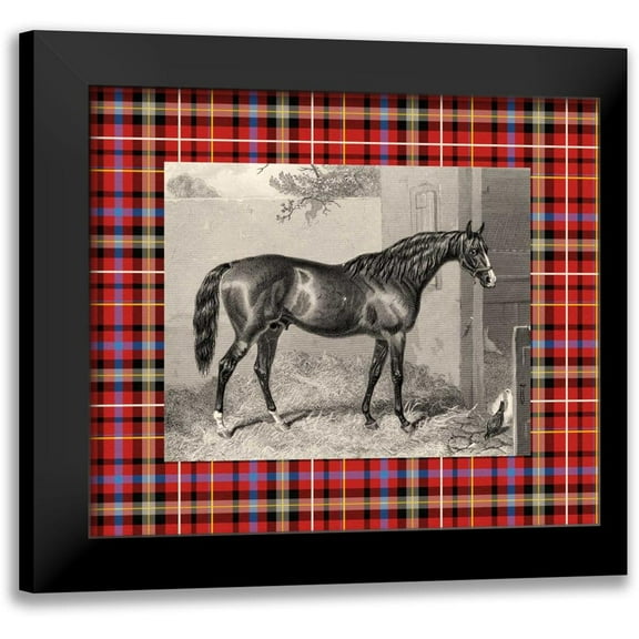 Hacker, E. 13x12 Black Modern Framed Museum Art Print Titled - Equestrian Plaid III