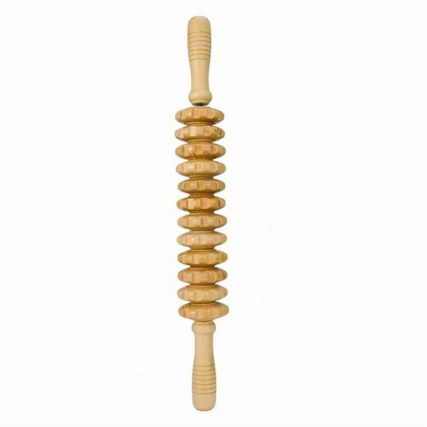 12 Rodillos Masajeador de Madera Palos de Rodillos de Ejercicio Curvos Herramientas de Masaje de Terapia de Madera de Cuerpo Completo LiberacióN de Dolor Muscular