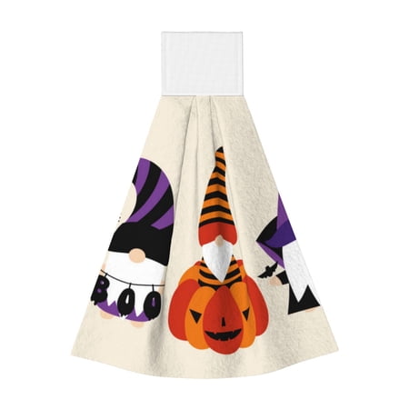 Kdxio Halloween Gnomes1 Hand Towel with Loop Hanging Towel Absorbent Tie Towels for Kitchen Tea Bar Bathroom Decor
