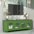 thumbnail image 3 of 71-inchstylishTVcabinet Entertainment CenterTV stand,TVConsoleTable, Media Console,solidwood frame,Changhong glass door,Metal handle,antique green,canbeplacedin the bedroom Living Room, 3 of 9