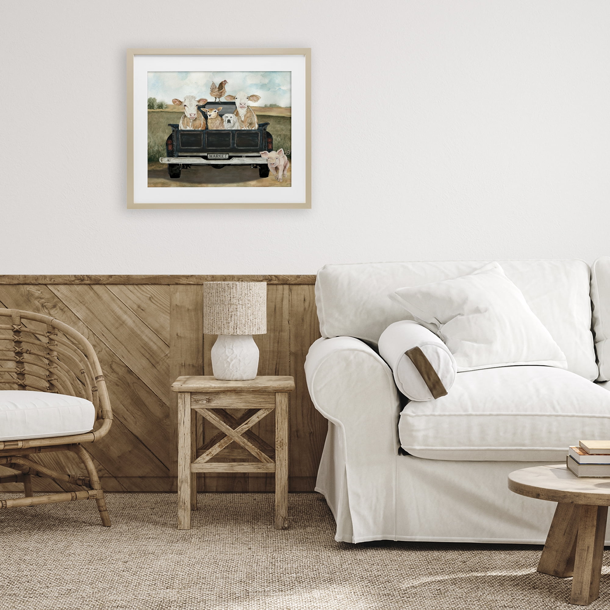 Stupell Industries Ready For A Farm Ride Birch Framed Print Under Glass, design by Cindy Jacobs