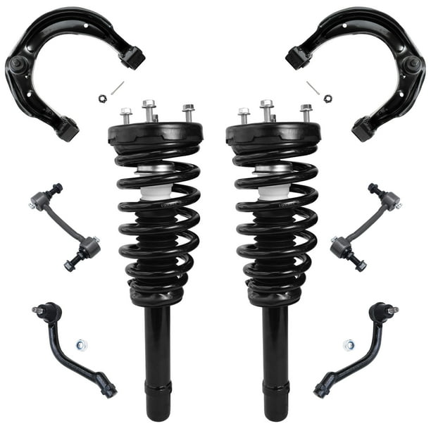 Detroit Axle 8pc Front Struts Upper Control Arms Sway Bars Outer Tie