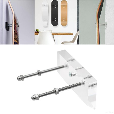Acrylic Skateboard Wall Mnt Vertical Hook Longboard Des