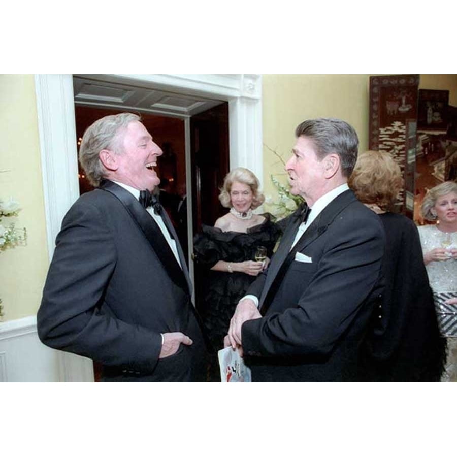 President Reagan Sharing A Joke With William F. Buckley At A Private Birthday Party In Honor Of His 75Th Birthday In The