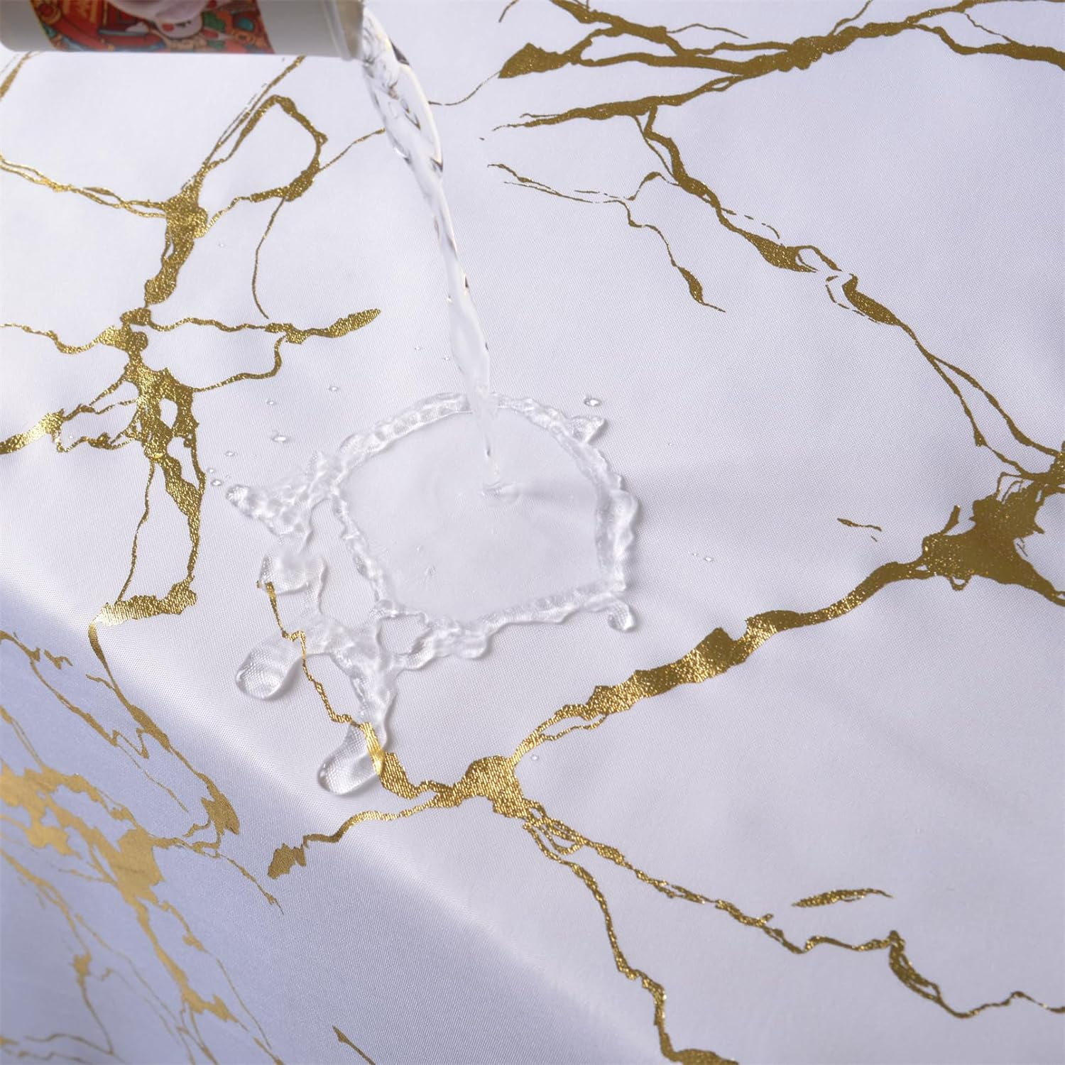 White and Gold Marble Shower Curtains for Bathroom,Glitter Shower Curtain with Hooks,Unique Gold Printed,Water Proof,Washable-72"W x 72"L (Pack of 1)