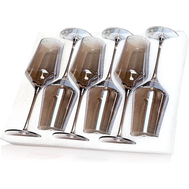 Juego de 6 copas de vino verdes, color resistente a la decoloración, copas de vino sopladas a mano, cristalería verde