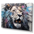 thumbnail image 2 of Designart "Lion'S Royal Presence In Grey And Blue Savannah I" Animals Lion Wall Art Living Room, 2 of 7
