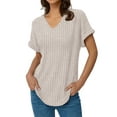 thumbnail image 2 of Shine Up Blouses for Women Casual V Neck Shirts Summer Sweaters Short Sleeve Tunic Tops, 2 of 5