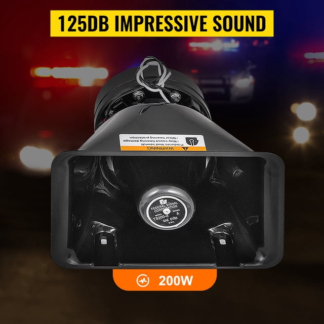 Sistema de micrófono VEVOR 200W 7 sonido fuerte alarma de advertencia de coche cuerno de fuego