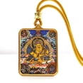 thumbnail image 2 of Tibetan Thangka Pendant Hand Painted Zakiram Wealth God Amulet Necklace Ornament, 2 of 9