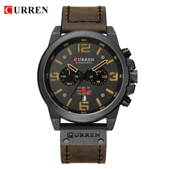 Reloj de cuarzo para hombre, Relojes para hombre, Relojes para hombre, Calendario deportivo, Cronógrafo de cuero, Reloj de cuarzo, Reloj de cuarzo