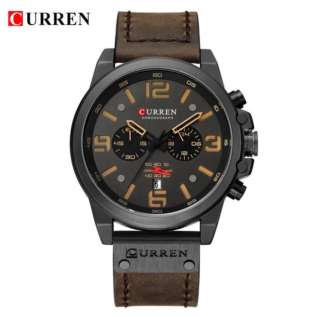 Reloj de cuarzo para hombre, Relojes para hombre, Relojes para hombre, Calendario deportivo, Cronógrafo de cuero, Reloj de cuarzo, Reloj de cuarzo