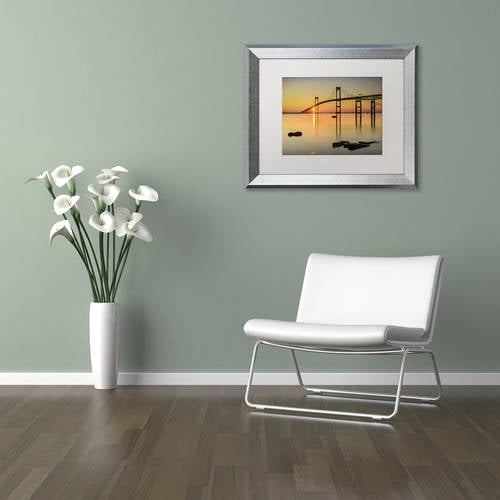 Trademark Fine Art "Newport Morning" Canvas Art by Michael Blanchette Photography White Matte, Silver Frame