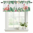 thumbnail image 2 of 2 Pack Valances for Windows, Pink Flamingo Birds Window Valances for Living Room/Bedroom/Bathroom, Summer Tropical Plants Flowers Light Filtering Kitchen Curtain Valance Window Treatment 60"W x18" L, 2 of 9