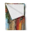 thumbnail image 2 of Romantic Soft Flannel Fleece Throw Blanket, View from Italian Old Stone House Hills Painting Style Look Vine Leaves Flower, Cozy Plush for Indoor and Outdoor Use, 60" x 80", Multicolor, by Ambesonne, 2 of 5