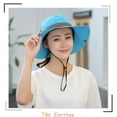 thumbnail image 5 of Sombrero de sol con cola de caballo para mujer, protección UV, malla plegable, ala ancha, sombrero de pesca para playa, senderismo, jardín, 5 of 5