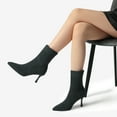 thumbnail image 5 of DREAM PAIRS Women's Ankle Booties Sexy Pointed Toe Stiletto Mid Heel Knit Sock Boots Shoes, 5 of 6