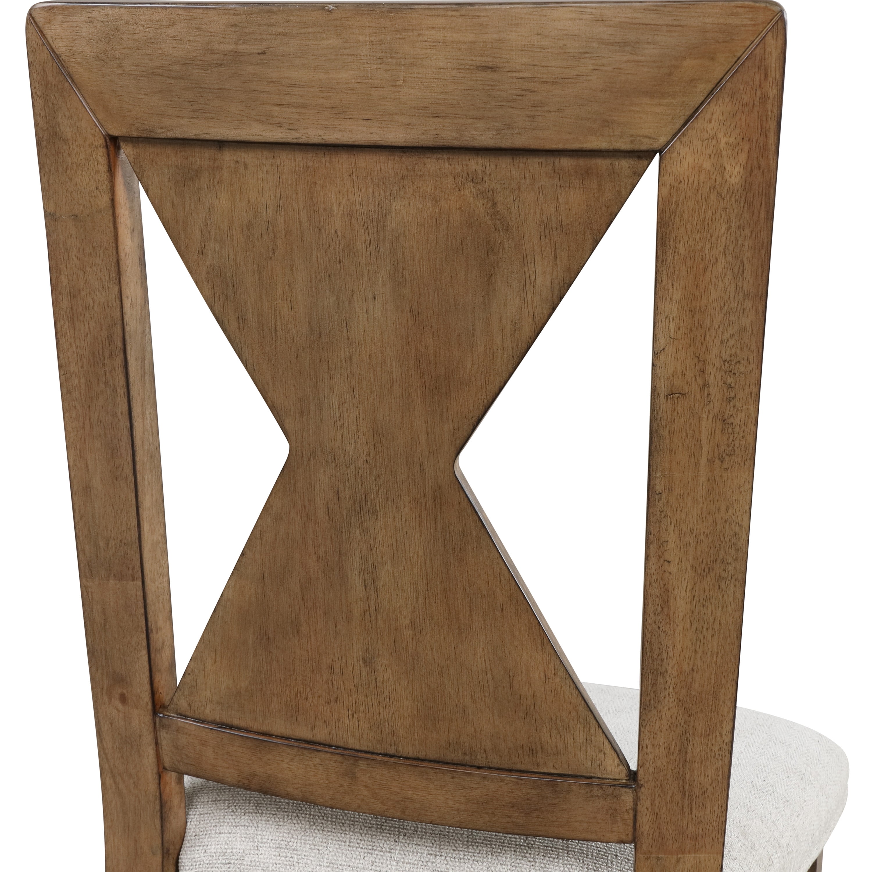 Furniture of America Reymo Farmhouse Padded Dining Chairs, Rustic Oak (Set of 2)