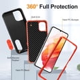 thumbnail image 2 of For Samsung A06 Military Grade Dual Layer Shockproof Phone Case With 2 PCS Screen Protector Build With Kickstand Dustproof Drop Proof Protective Cover for Galaxy A06 6.7"(Black/Orange), 2 of 8