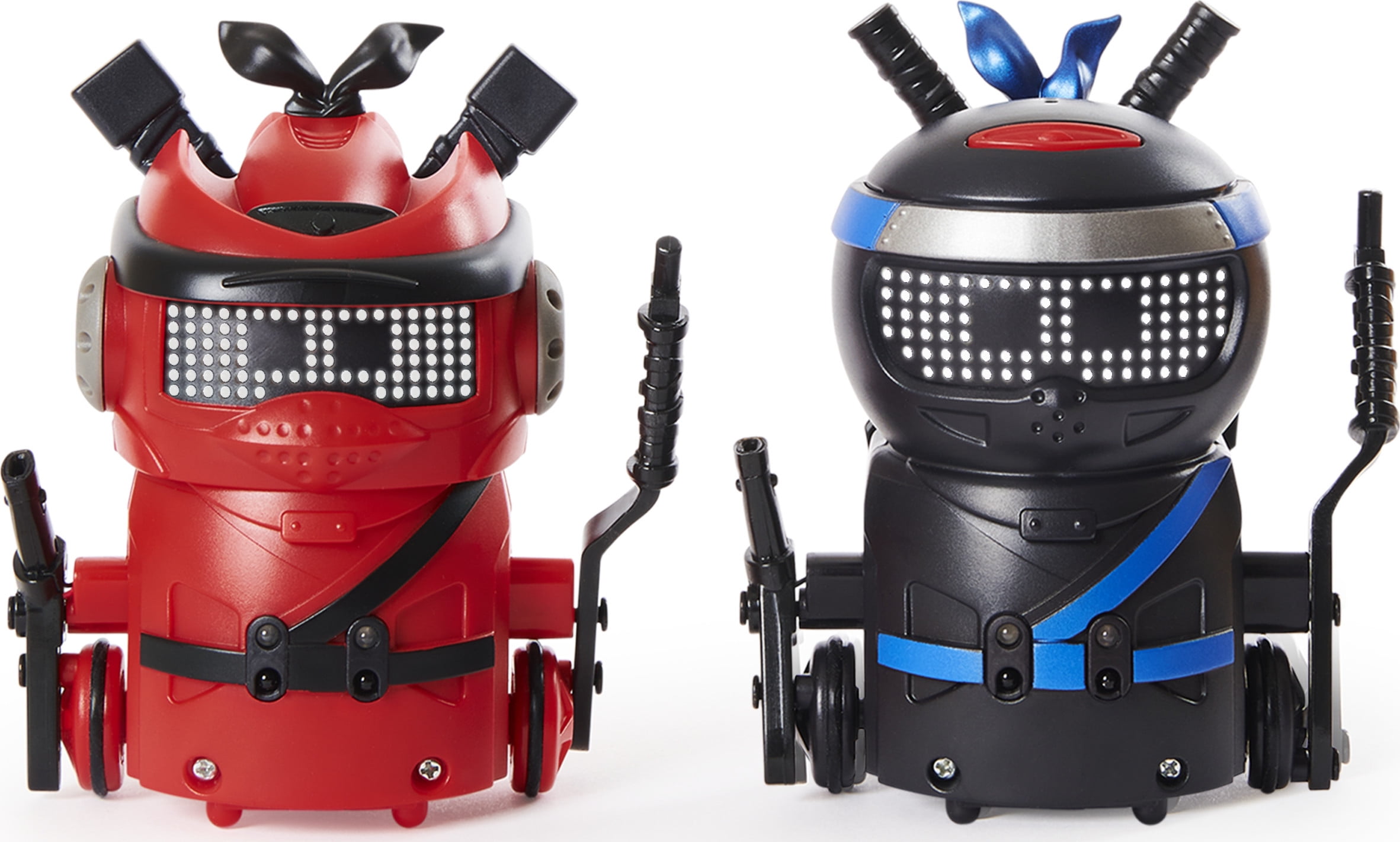 Ninja Bots 2-Pack, Hilarious Battling Robots (Red/Black) with 6 Weapons and Over 100 Sounds and Movements