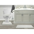thumbnail image 2 of Mary 3 Piece Bathroom Rug Set, Luxury Soft Plush Shaggy Thick Fluffy Microfiber Bath Mat, Countour Rug, Toilet Seat Lid Cover, Non-slip Rubber Back, Floor Mats Water Absorbent, White, 2 of 5