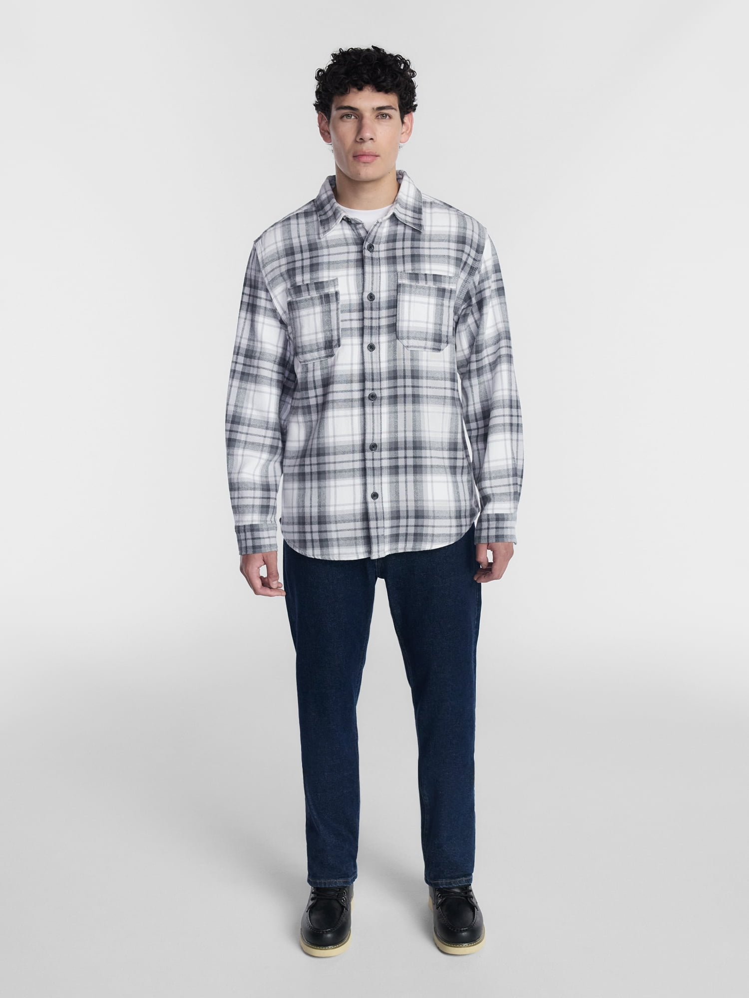 Brahma Men's Work Flannel Shirt with Long Sleeves, Sizes S-3XL
