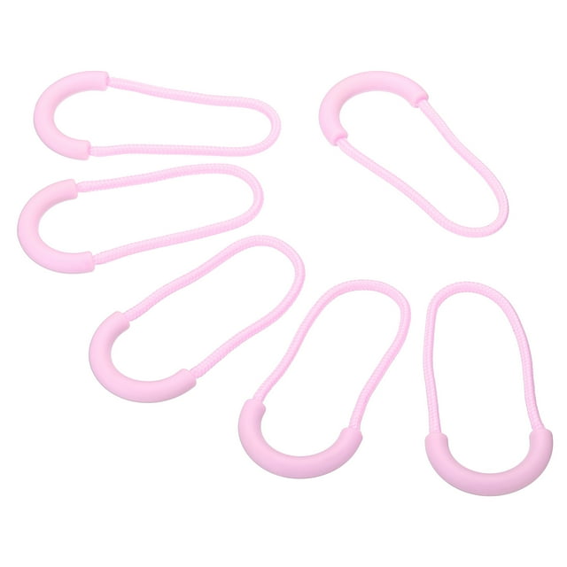 Unique Bargains Poignées de Remplacement pour Rallonge à Fermeture Éclair, Rallonge en U pour Bagages et Sacs à Dos, Rose, Lot de 15