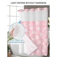 thumbnail image 4 of No Hook Cloth Fabric Shower Curtain with Snap in Liner, Pink Snowflake Christmas Waterproof Shower Curtains Set with See Through Top Window, Xmas Winter Abstract Art Bath Curtains Shower 36"x72", 4 of 6
