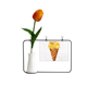 thumbnail image 1 of Tarjeta de jarrón artificial de tulipanes Unbranded Acuarela dulce helado amarillo, 1 of 3