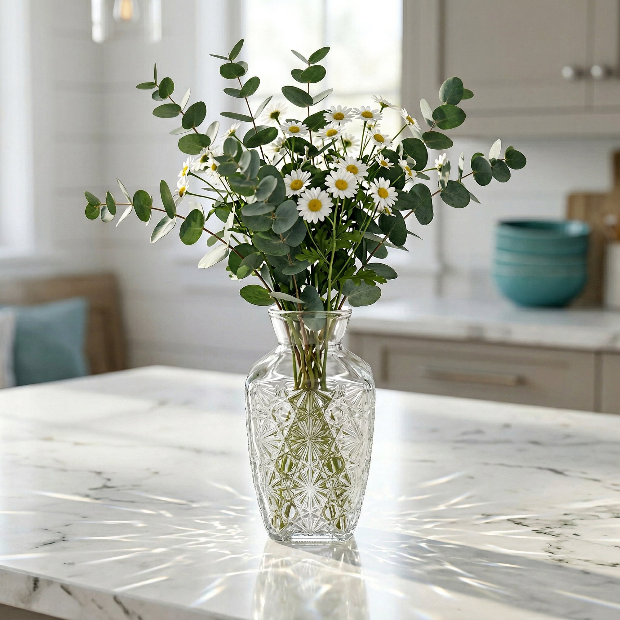 Unique Bargains Glass Bud Vases Set for Small Flower Vases Clear 2.5"L x 2.5"W x 5"H