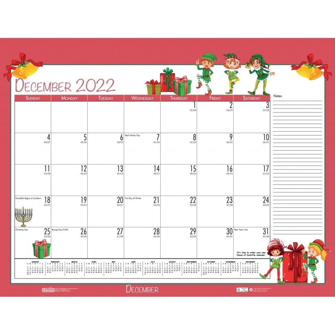 recycled-desk-pad-calendar-illustrated-seasons-artwork-22-x-17-black-binding-corners-12-month-jan-to-dec-2024-bundle-of-2-each-walmart-com