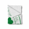 thumbnail image 2 of St. Patrick's Day Soft Flannel Fleece Blanket, Stamp Like Design Greetings for Party March 17 Lucky Shamrock Print, Cozy Plush for Indoor and Outdoor Use, 70" x 90", White and Green, by Ambesonne, 2 of 6