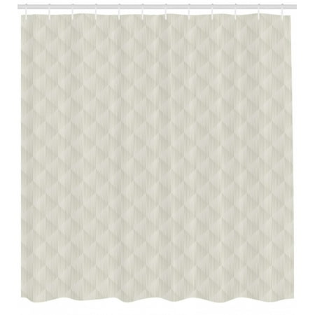 Neutral Color Shower Curtain, Natural Design Pattern with Muted Toned Stripes Rhombus Check, Fabric Bathroom Set with Hooks, Coconut and Grey Yellow, by (Best Way To Crack A Coconut)