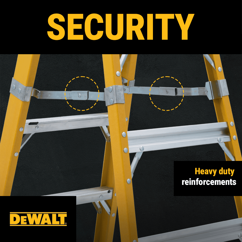 DeWalt 6-Foot Fiberglass Step Ladder, 500-Pound Load Capacity, Type IAA, DXL3810-06