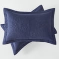 thumbnail image 6 of URBONUR Navy Blue Pillow Shams Set of 2 King Size Microfiber Farmhouse Quilted Pillow Covers, Soft and Cozy, Wrinkle, Fade, Stain Resistant Bed Pillow Shams 20''× 36'', 6 of 8