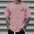 thumbnail image 2 of T-Shirts à Col Rond pour Hommes Séchage Rapide Imprimé Polyester, Coupe 3D Col Rond Haut Athlétique pour Gym, Course, Cyclisme & Décontracté, 2 of 4