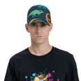 thumbnail image 5 of Kdxio Unisex Cartoon dinosaur Pattern Baseball Cap Unisex Washed Classic Adjustable Hat, 5 of 7