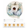 thumbnail image 6 of 15 Inch Round Placemats Set of 6, Fall Non Slip Heat Insulation PP Table Mats, Blue Pumpkins Thanksgiving Rustic Eucalyptus Leaf Washable Place Mats for Kitchen Dining Party Table Decor, 6 of 7