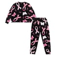 thumbnail image 5 of Yuyamidu Pink Ribbon Pajamas for Women Size 2XL Butterfly Long Sleeve Night Clothes Casual Sleep Set 2 Packs Women's Pjs Loungewear for Fall Winter Spring, Breast Cancer Awareness, 5 of 7