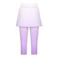 thumbnail image 5 of Horkkom Leggings for Women Elastic Waist Capris Athletic Skirts Gradient Print Stretch Yoga Pants Purple M, 5 of 6