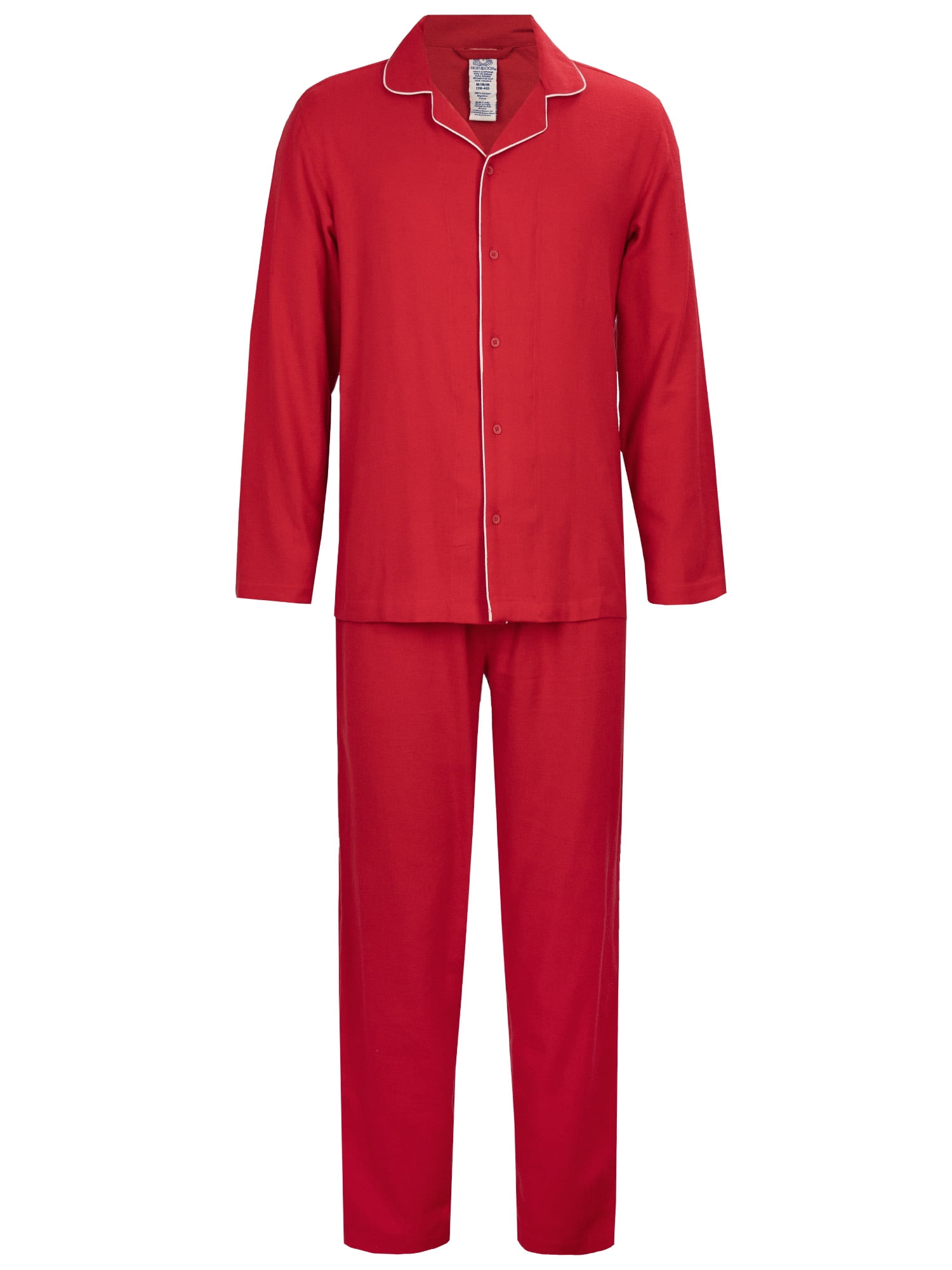 Fruit of the Loom Men's Flannel Top and Bottom Pajama Set, Sizes S-5XL