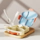 thumbnail image 1 of Fiambrera escolar apta para microondas con compartimentos para niños y adultos | Recipiente tipo bento con cubiertos y soporte para salsas, 1 of 6