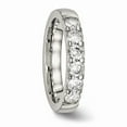 thumbnail image 5 of White Stainless Steel Ring Band Wedding Cubic Zirconia CZ, 5 of 7